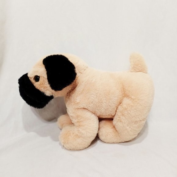 Pug Puppy Dog Stuffed Animal 10" Plush Tan Black Bulldog - Picture 1 of 8